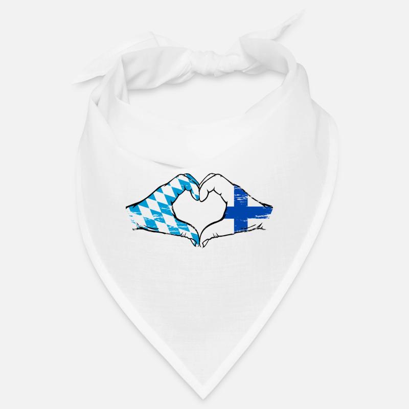 Bavière, Finlande, drapeau, aiguilles, forme de coeur utilisé Bandana
