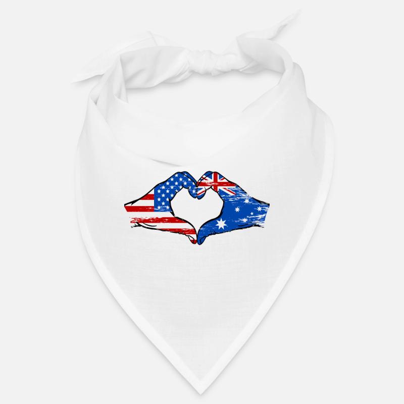 États-Unis Australie drapeau main forme coeur utilisé Bandana