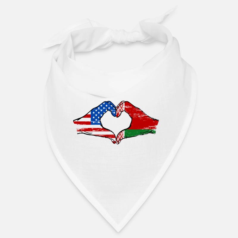 États-Unis Biélorussie drapeau mains forme de coeur utilisé Bandana