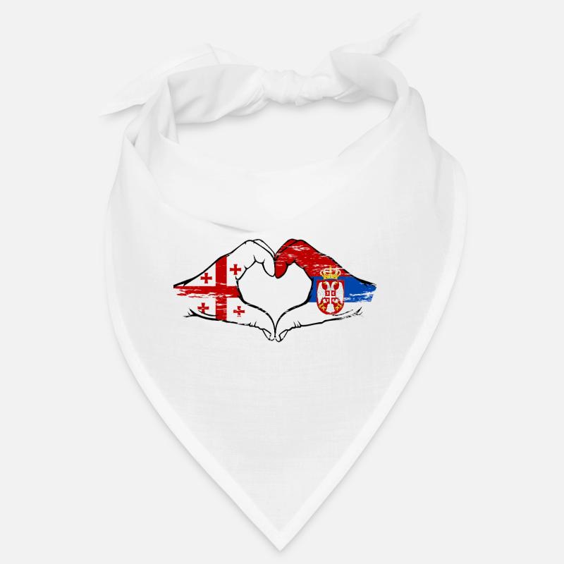 Géorgie Serbie drapeau mains forme de coeur utilisé Bandana