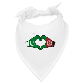 Pakistan Afghanistan Flagge Hände Herz - Bandana - Weiß - Vorne