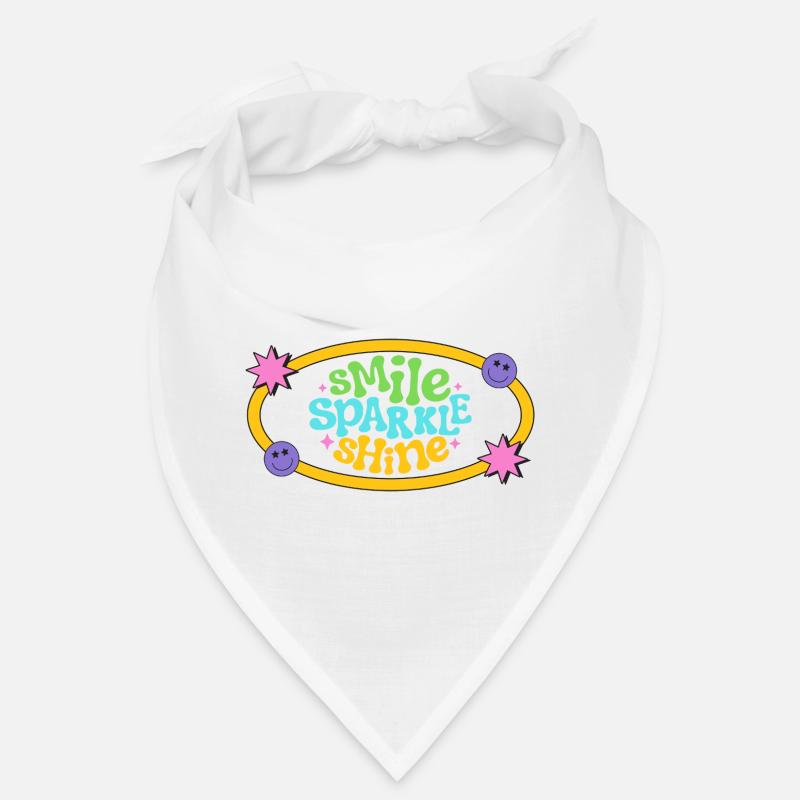 Farbenfrohes Retro-Lächeln-Textdesign - Bandana - Weiß
