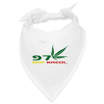 Design Cannabis Leaf Afrika - Bandana - Weiß - Vorne