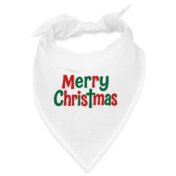 Merry Christmas Schriftzug bunt - Bandana - Weiß - Vorne