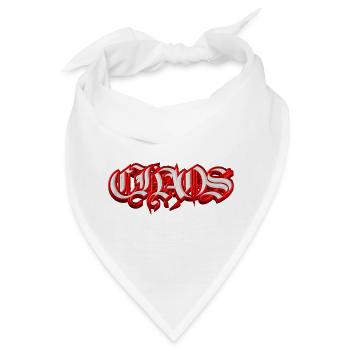 CHAOS – Gothic Fraktur 3D Typography  - Bandana - Weiß - Vorne