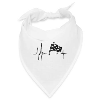 Motorsport | Herzschläger-Karo-Flagge - Bandana - Weiß - Vorne