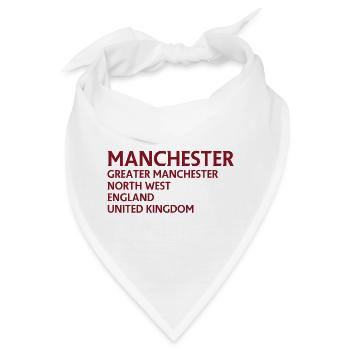 Manchester Name Stack Typografie - Bandana - Weiß - Vorne
