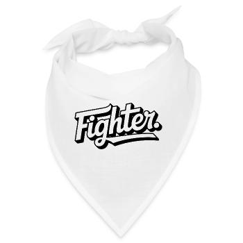 fighter. Schriftzug Clean - Bandana - Weiß - Vorne