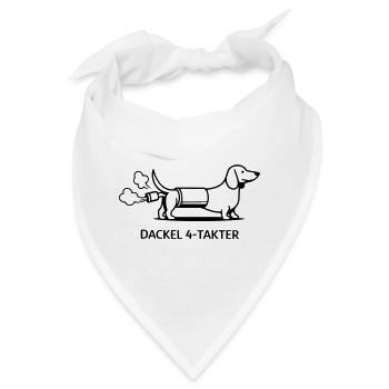 dackel viertakter gassi - Bandana - Weiß - Vorne