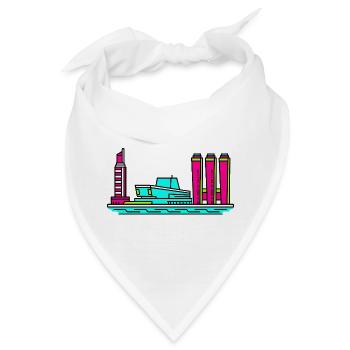 Göteborger Skyline Lippenstiftturm-Kunst - Bandana - Weiß - Vorne