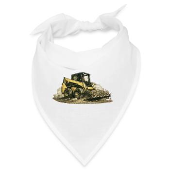 Vintage Kompaktlader Baustelle Baumaschine - Bandana - Weiß - Vorne