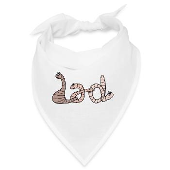 Dad als Regenwurm Schriftzug - Bandana - Weiß - Vorne