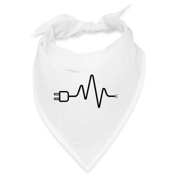 Elektriker EKG Stecker Kabel Herzschlag - Bandana - Weiß - Vorne
