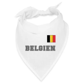 BELGIEN Trikot Look - Nationalflagge Fahne Flagge - Bandana - Weiß - Vorne