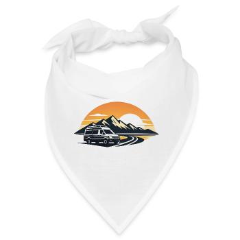 Sonnenuntergang Roadtrip mit Camper - Bandana - Weiß - Vorne