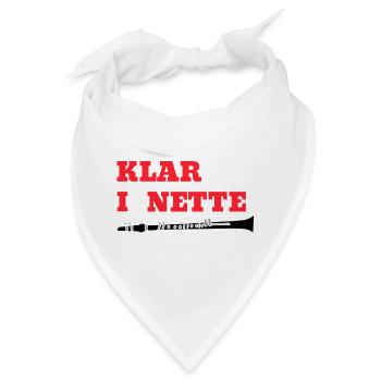 KLAR bin I a NETTE Klarinette Wortspiel - Bandana - Weiß - Vorne