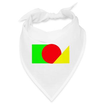Roter Kreis trifft Grün-Gelb - Bandana - Weiß - Vorne