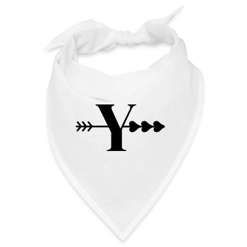 Buchstabe y Pfeil Herz - Bandana - Weiß - Vorne