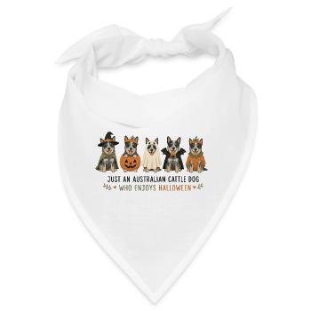 Australische Cattle Dog Halloween-Crew - Bandana - Weiß - Vorne