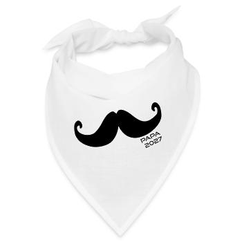 Baby Papa 2027 Schnurrbart - Bandana - Weiß - Vorne