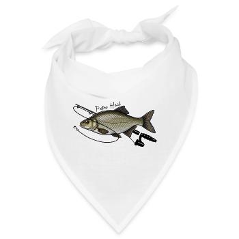 Angeln mit Rute Brasse Fisch Petri Heil - Bandana - Weiß - Vorne