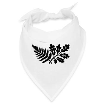 Farn Eichenlaub Wald Silhouette - Bandana - Weiß - Vorne