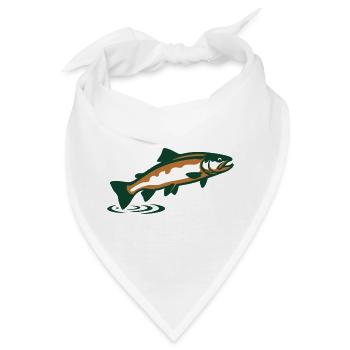 Forelle springend Grafik - Bandana - Weiß - Vorne