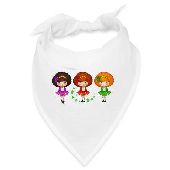 Irische Tanzmädchen - Bandana - Weiß - Vorne