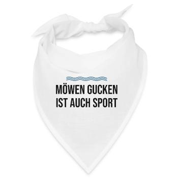 Möwen gucken ist auch Sport – Nordsee - Bandana - Weiß - Vorne