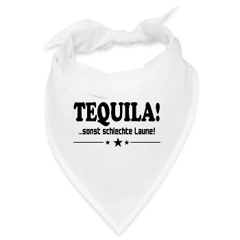Tequila trinken Schlechte Laune Alkohol Saufen JGA - Bandana - Weiß - Vorne