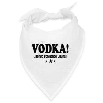 Vodka trinken Schlechte Laune Alkohol Saufen Party - Bandana - Weiß - Vorne