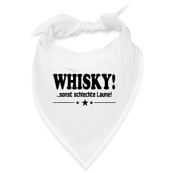 Whisky trinken Schlechte Laune Alkohol Saufen - Bandana - Weiß - Vorne