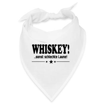 Whiskey trinken Schlechte Laune Alkohol Saufen - Bandana - Weiß - Vorne