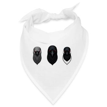 Die Dohle, die Krähe und die Elster - Bandana - Weiß - Vorne