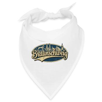 Braunschweig Vintage Stadtmotiv - Bandana - Weiß - Vorne