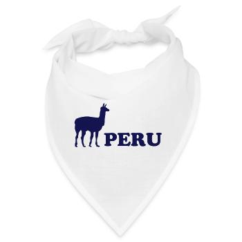 peru - lama - Bandana - Weiß - Vorne