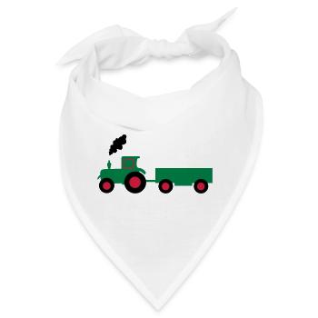 traktor trecker anhaenger - Bandana - Weiß - Vorne