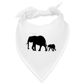 Elefanten - Bandana - Weiß - Vorne