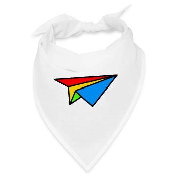 Origami-Flugzeug in Farbe - Bandana - Weiß - Vorne