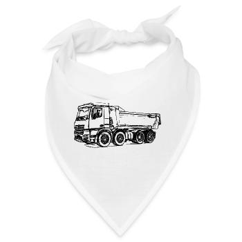Muldenkipper LKW Kipper Truck ciężarówka camion - Bandana - Weiß - Vorne