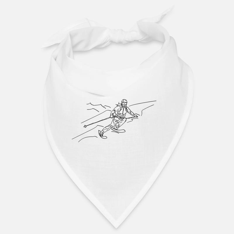 Downhill schwarz outline - Bandana - Weiß