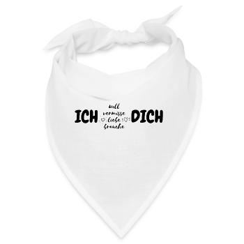 Ich liebe dich - Bandana - Weiß - Vorne
