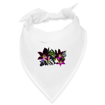 Geschriebene Sonne und Tulpen 1 - Bandana - Weiß - Vorne