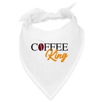 Coffee King mit Bohne - Bandana - Weiß - Vorne