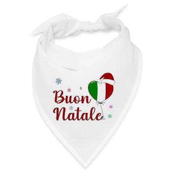 Buon Natale Weihnachten Italien Flagge - Bandana - Weiß - Vorne