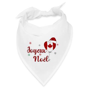 Joyeux Noel Kanada Flagge Herz - Bandana - Weiß - Vorne