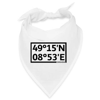 Sinsheim Koordinaten - Bandana - Weiß - Vorne