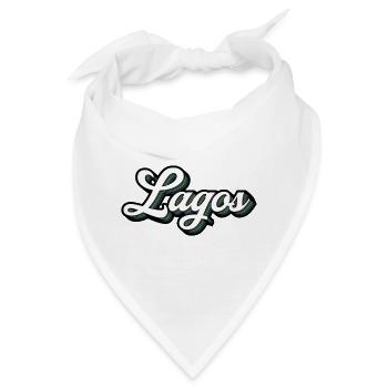 Lagos Schrift mit Farbstreifen - Bandana - Weiß - Vorne