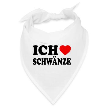 Ich liebe schwänze - Bandana - Weiß - Vorne