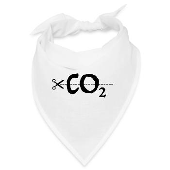 CO2 | Schere, Klimawandel, Naturschutz - Bandana - Weiß - Vorne